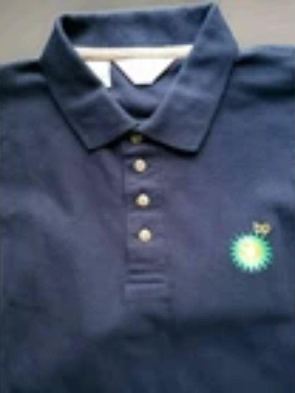 Lion Apparel Mens XL Long Sleeve Navy Polo Shirt BP Logo NWOT